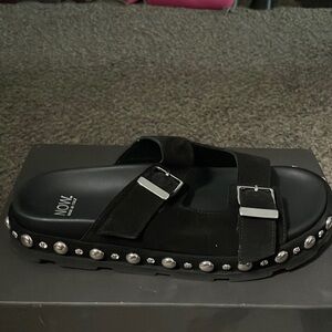 NOW black studded sandals new 41